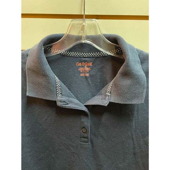 Girls Navy Blue Collard Uniform Shirt Size XL - Picture 2 of 4